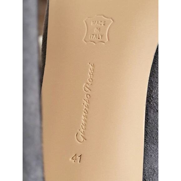 Gianvito Rossi Ellipsis Gray Suede $800 Pumps 105mm Heels NWOT EU 41 US 9 1/2 - Picture 15 of 16